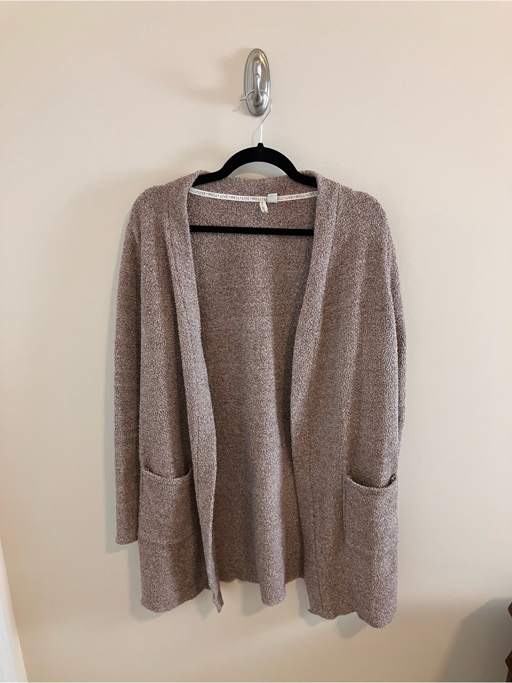 Live Well Lounge Cardigan Sweater in Brown/Burgundy Medium